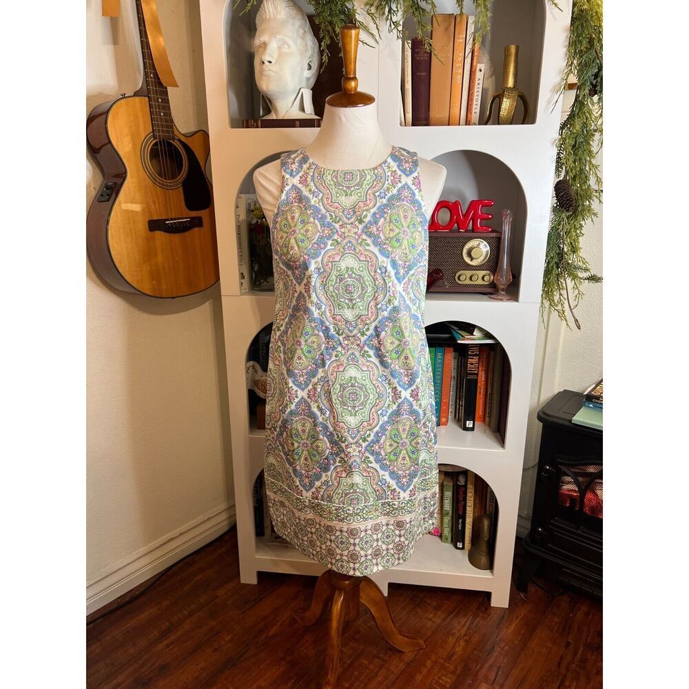 London Times Womens Floral Shift Dress Sz US 4 Preppy Old Money Southern Classic
